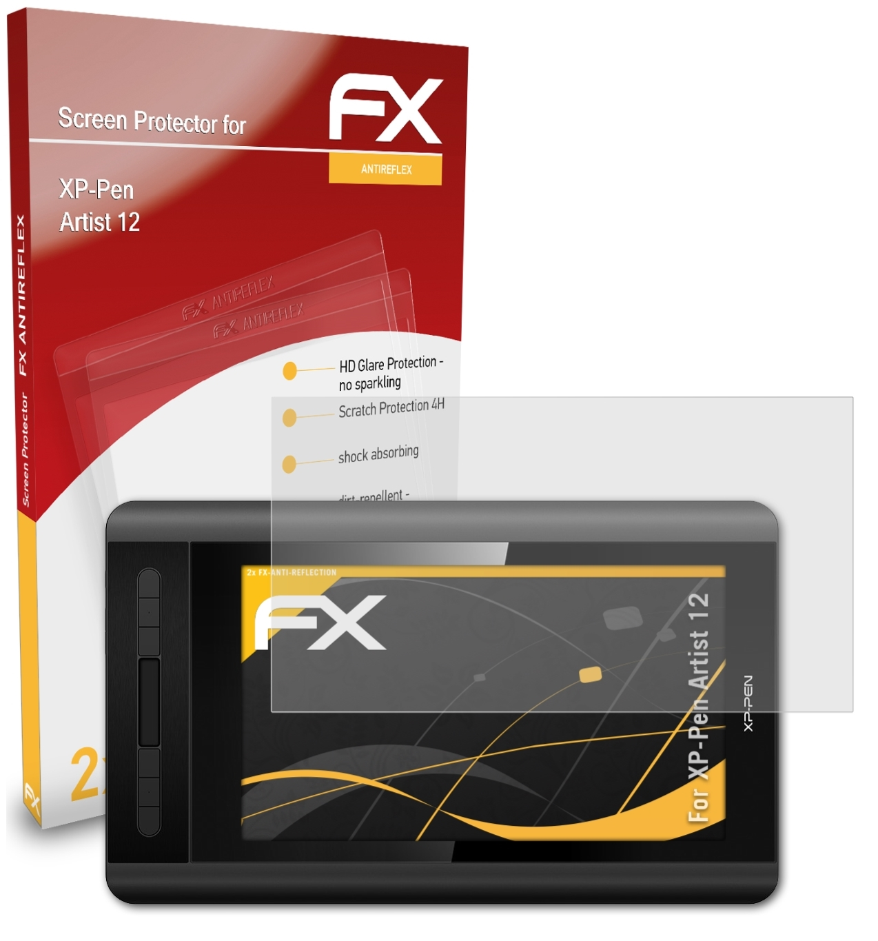 ATFOLIX 2x FX-Antireflex Displayschutz(für Artist 12) XP-PEN