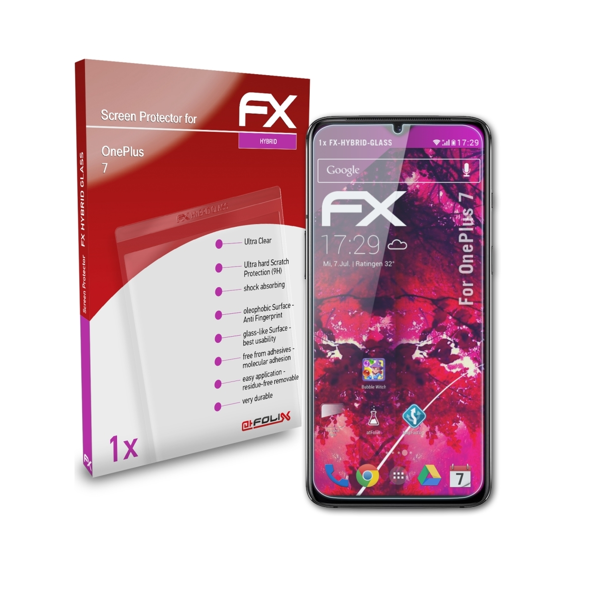 ATFOLIX FX-Hybrid-Glass 7) OnePlus Schutzglas(für