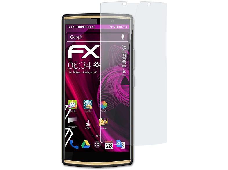 ATFOLIX FX-Hybrid-Glass Oukitel Schutzglas(für K7)