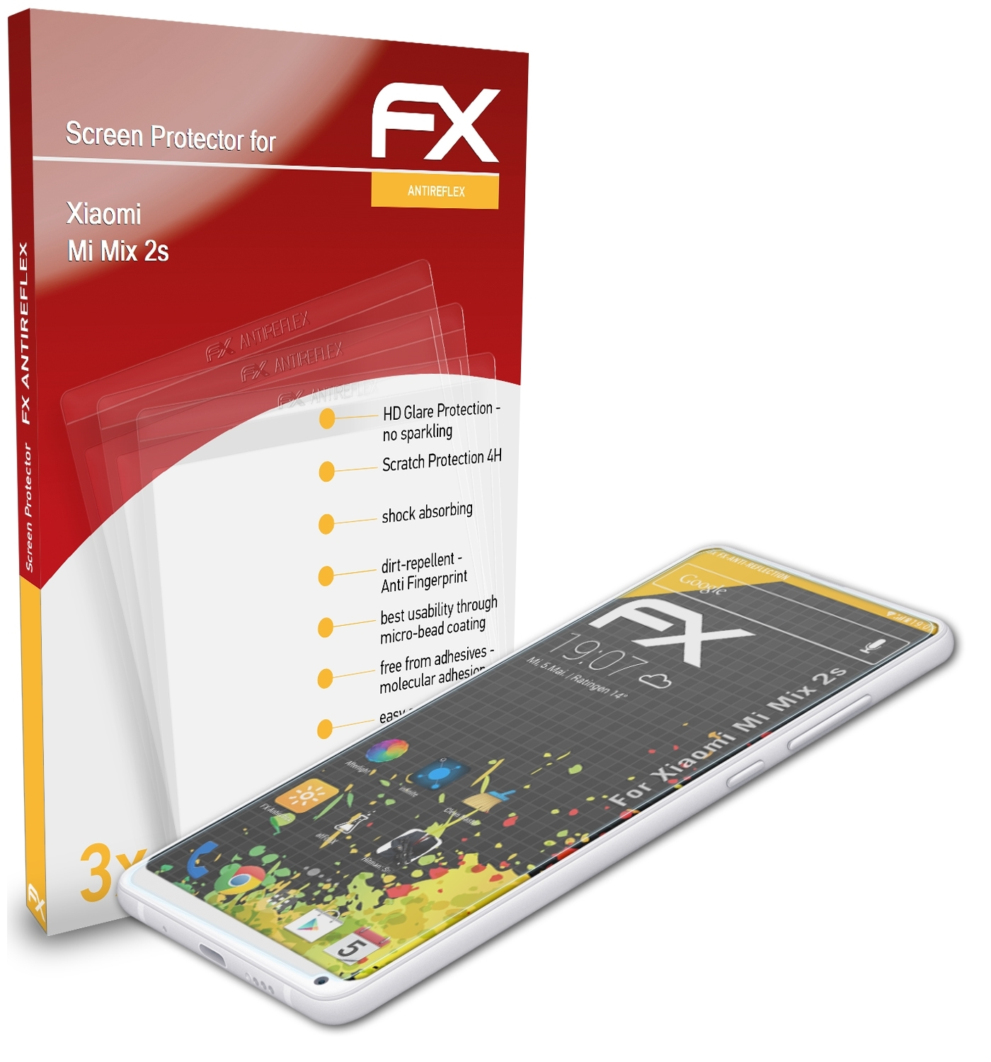 Xiaomi ATFOLIX Mix Displayschutz(für Mi 2s) FX-Antireflex 3x