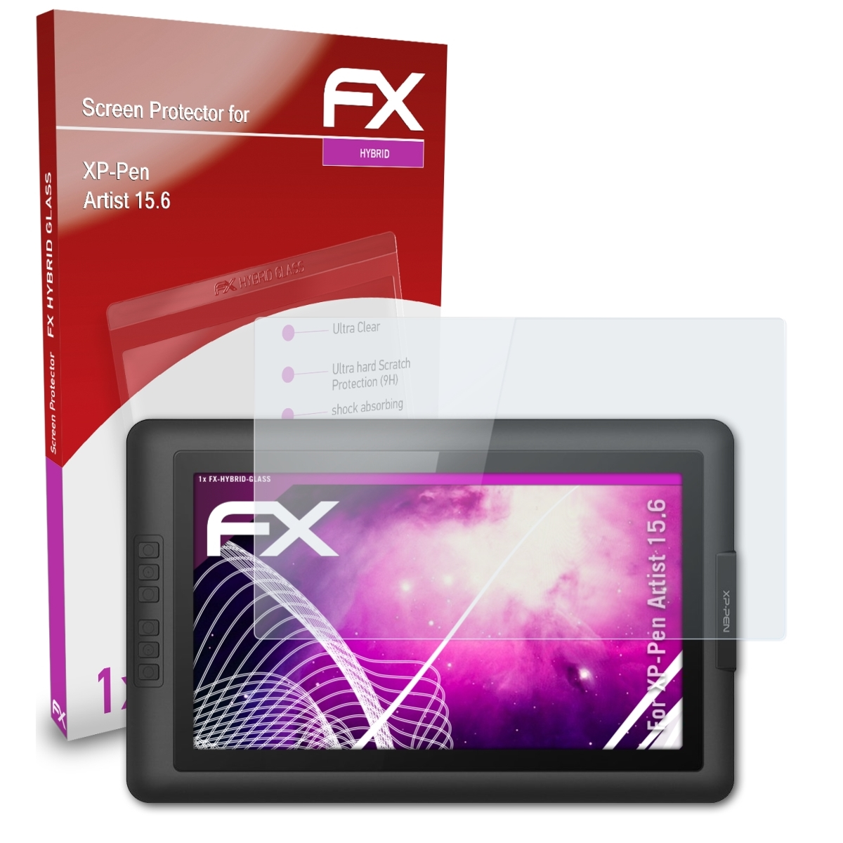 ATFOLIX FX-Hybrid-Glass 15.6) Schutzglas(für XP-PEN Artist