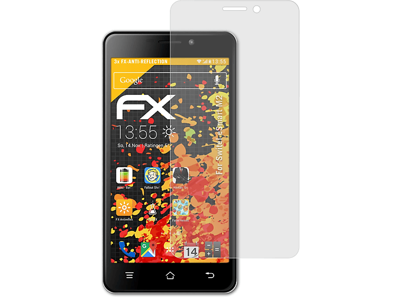 ATFOLIX 3x FX-Antireflex Displayschutz(für Switel eSmart M2)