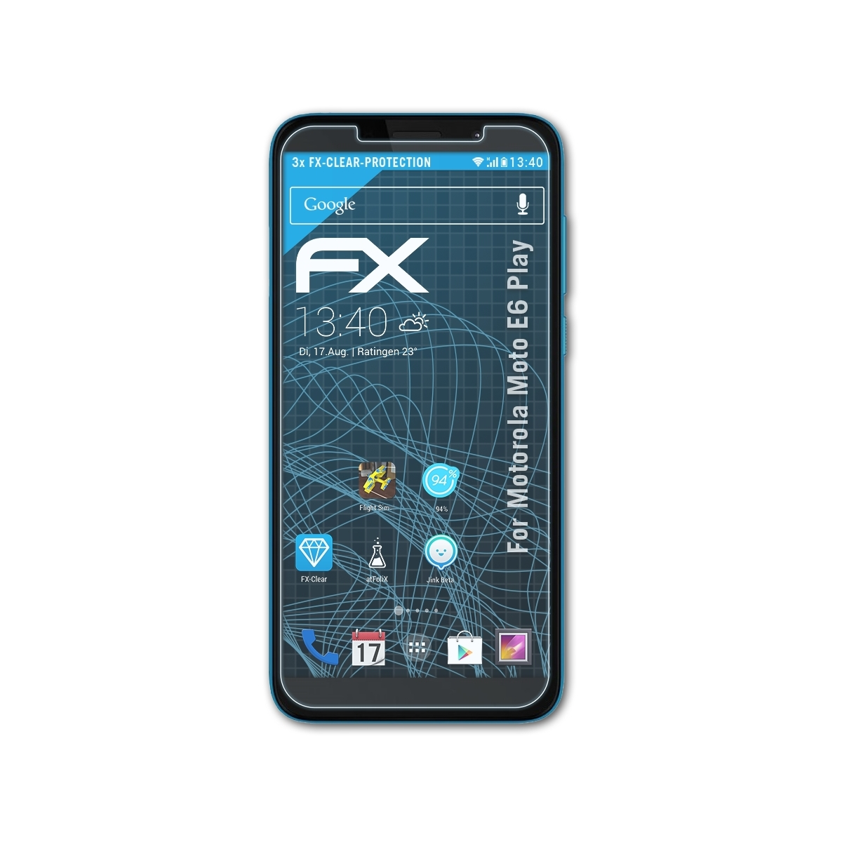 E6 3x Moto FX-Clear Play) Displayschutz(für Motorola ATFOLIX