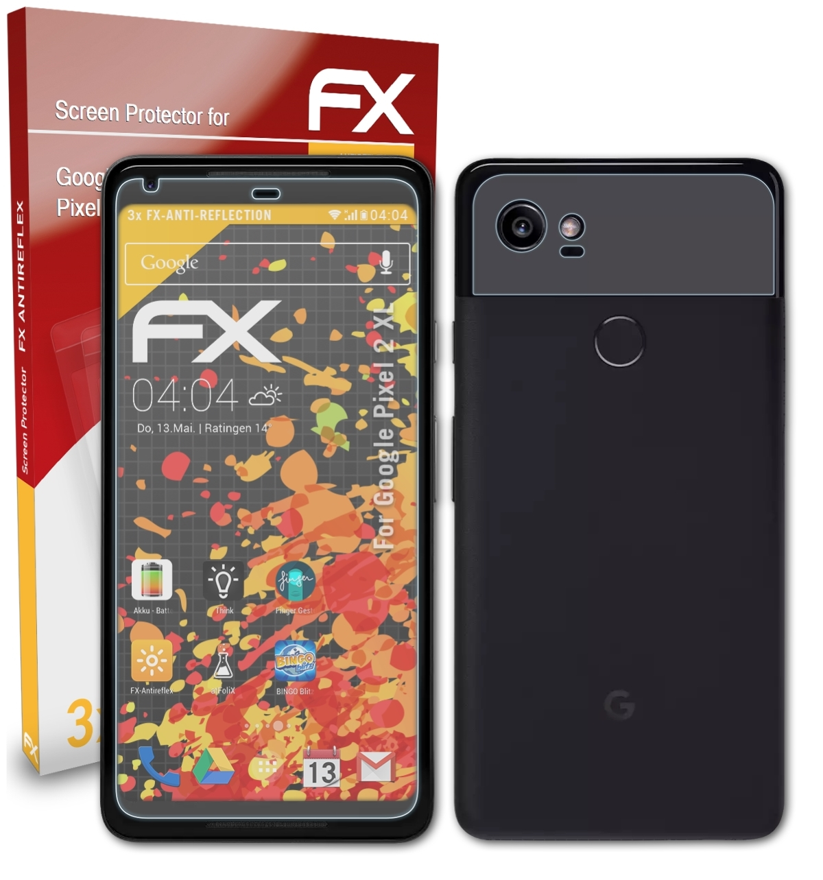 ATFOLIX 3x FX-Antireflex Displayschutz(für 2 XL) Pixel Google