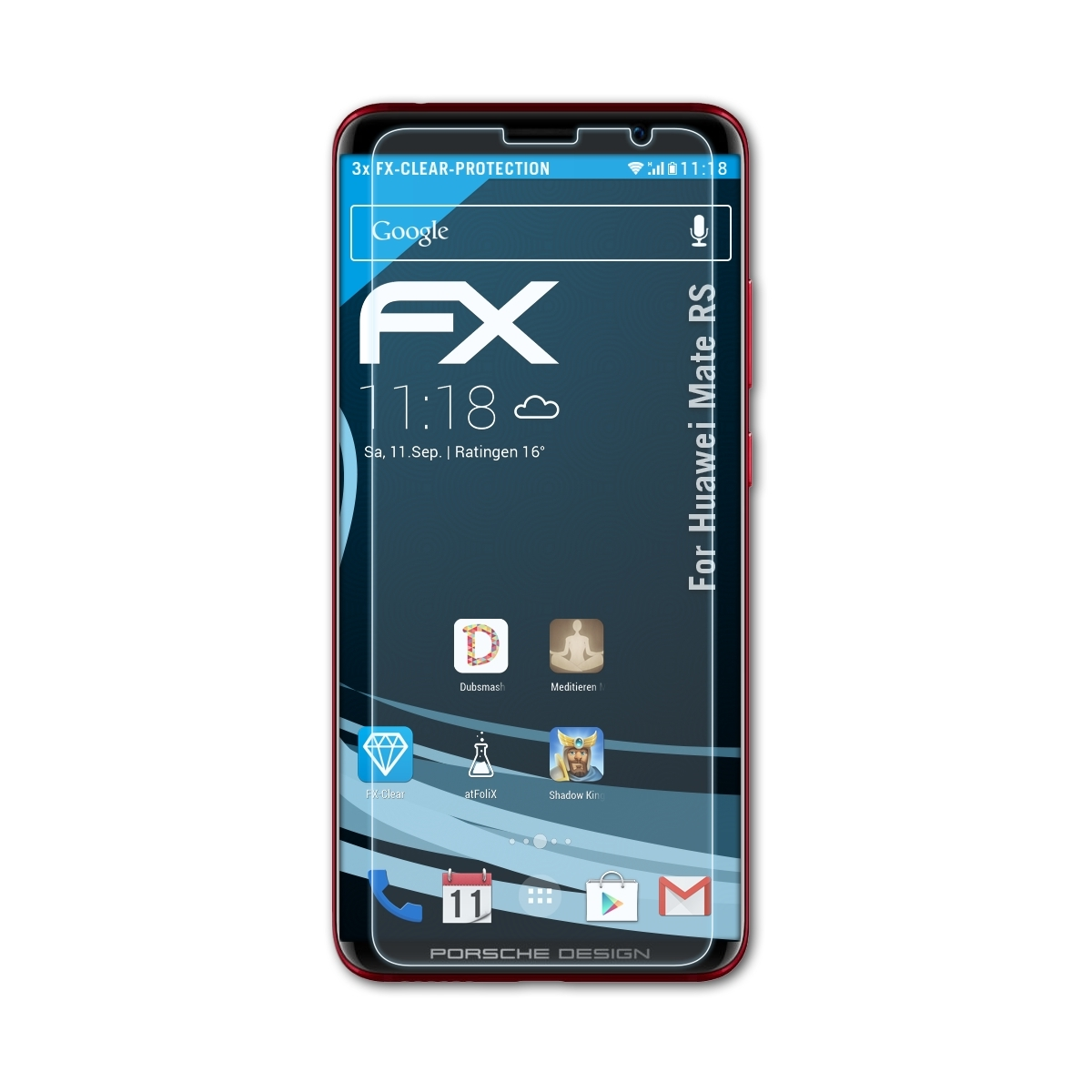 ATFOLIX 3x FX-Clear RS) Displayschutz(für Huawei Mate