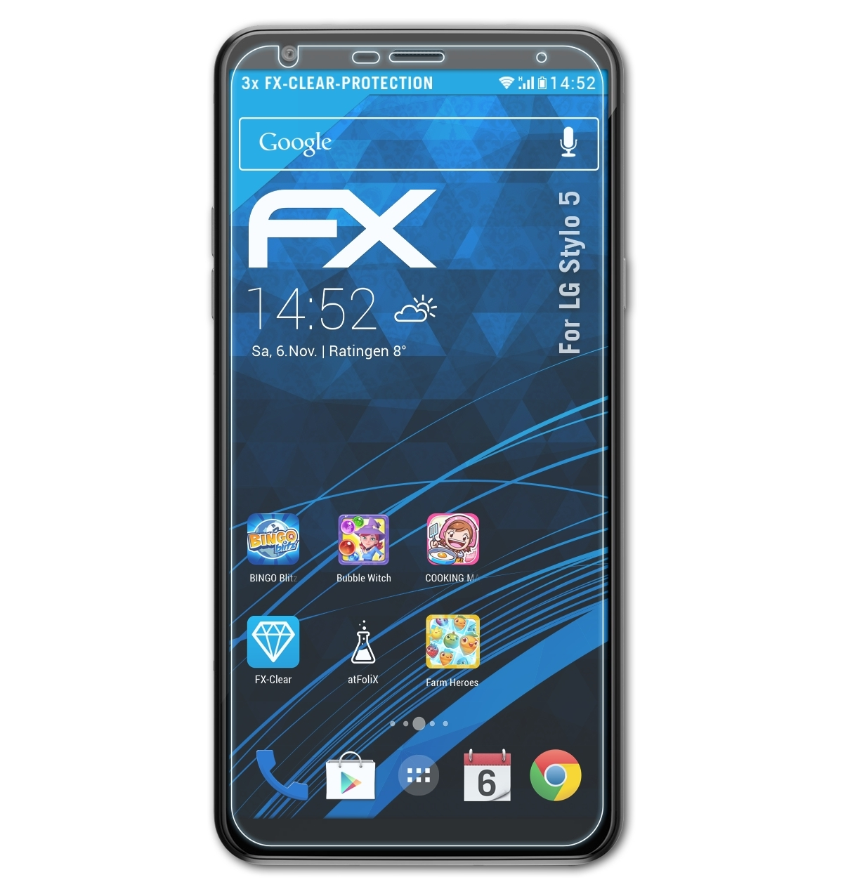 LG 5) ATFOLIX FX-Clear 3x Stylo Displayschutz(für