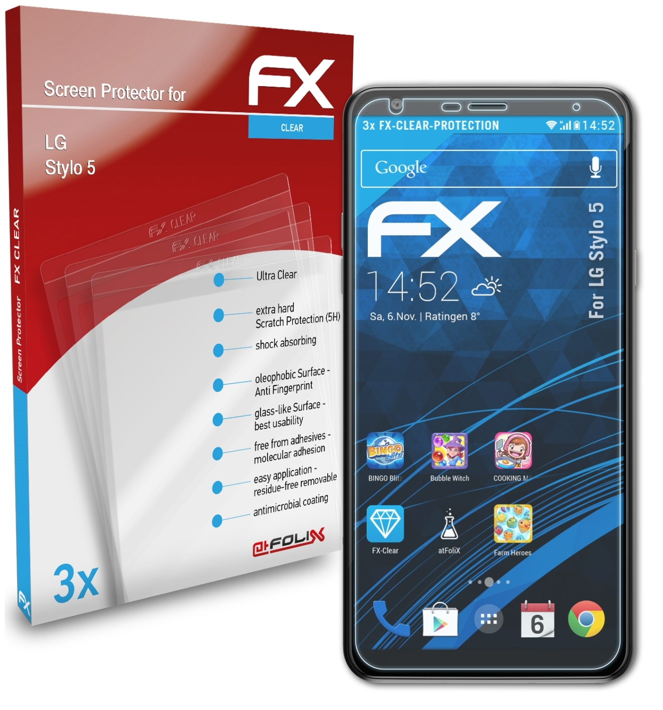 ATFOLIX 5) Stylo FX-Clear 3x LG Displayschutz(für