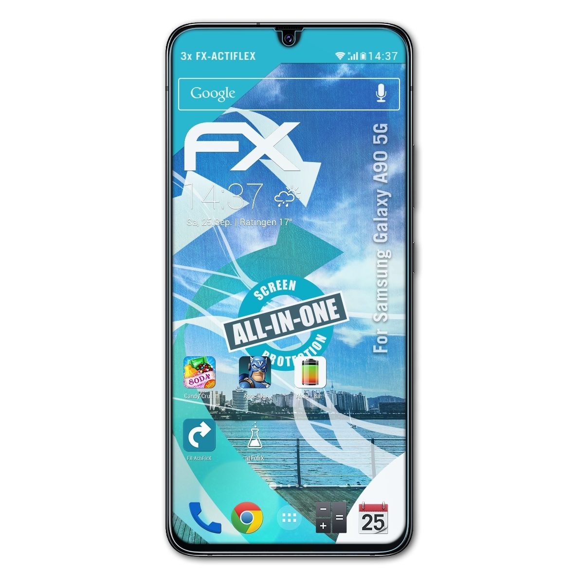 5G) A90 ATFOLIX 3x Displayschutz(für FX-ActiFleX Samsung Galaxy