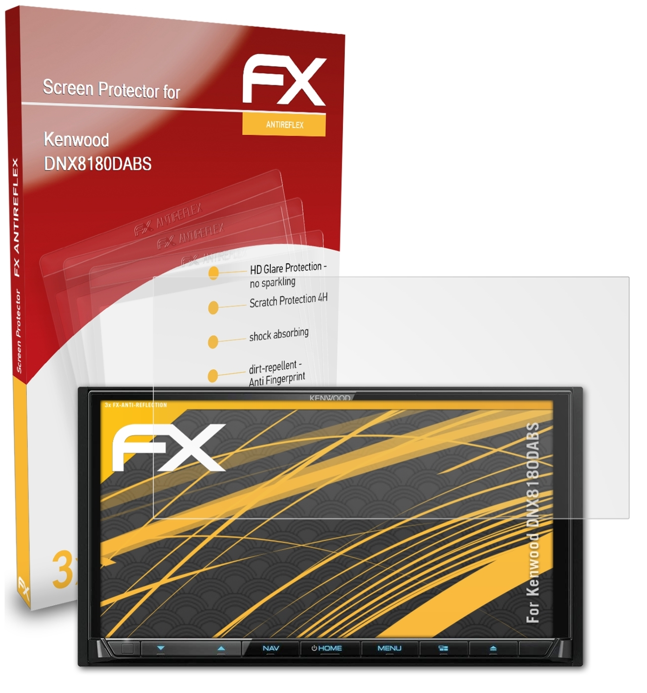 FX-Antireflex ATFOLIX 3x Kenwood Displayschutz(für DNX8180DABS)