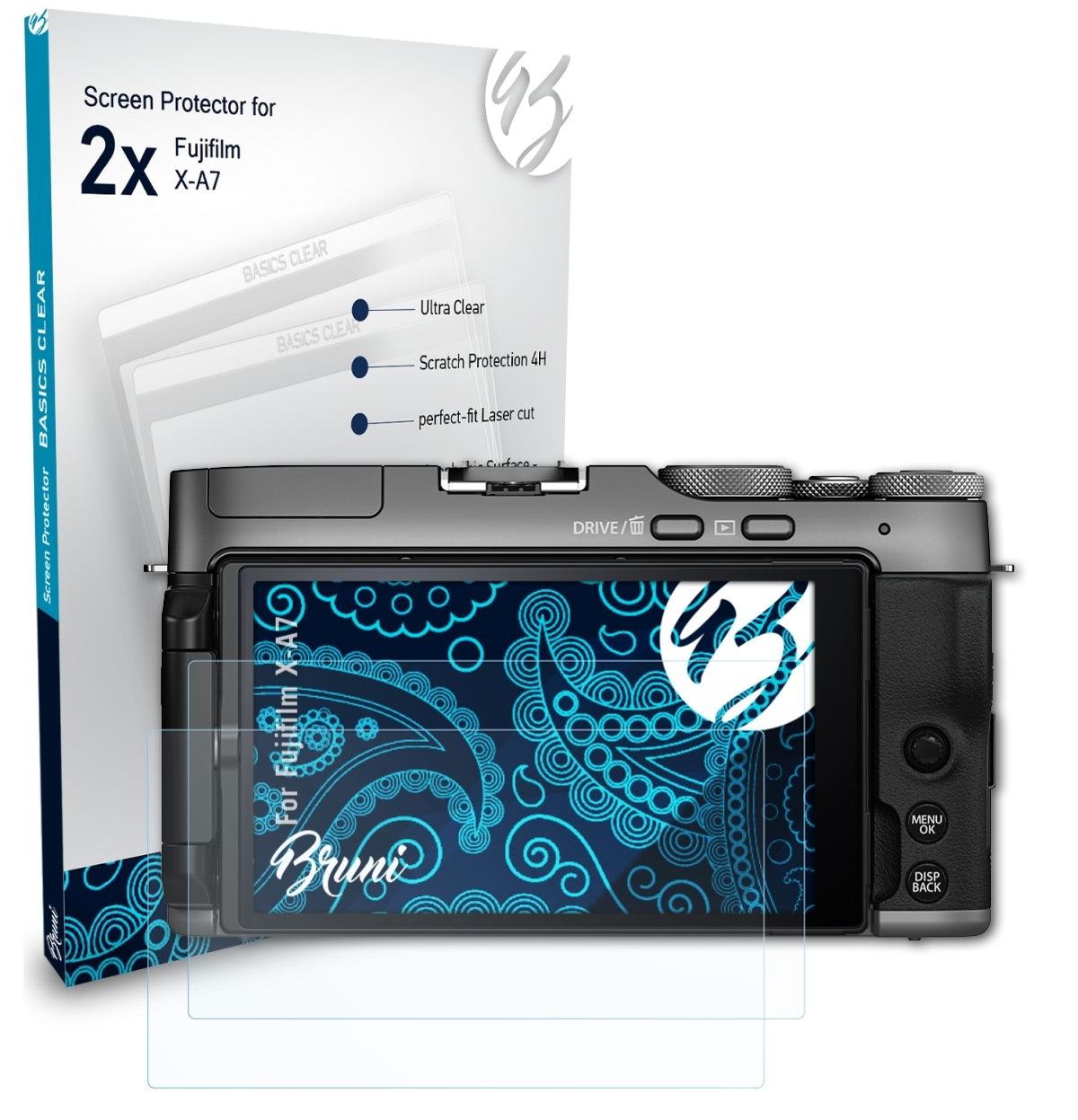 2x Fujifilm Schutzfolie(für X-A7) BRUNI Basics-Clear