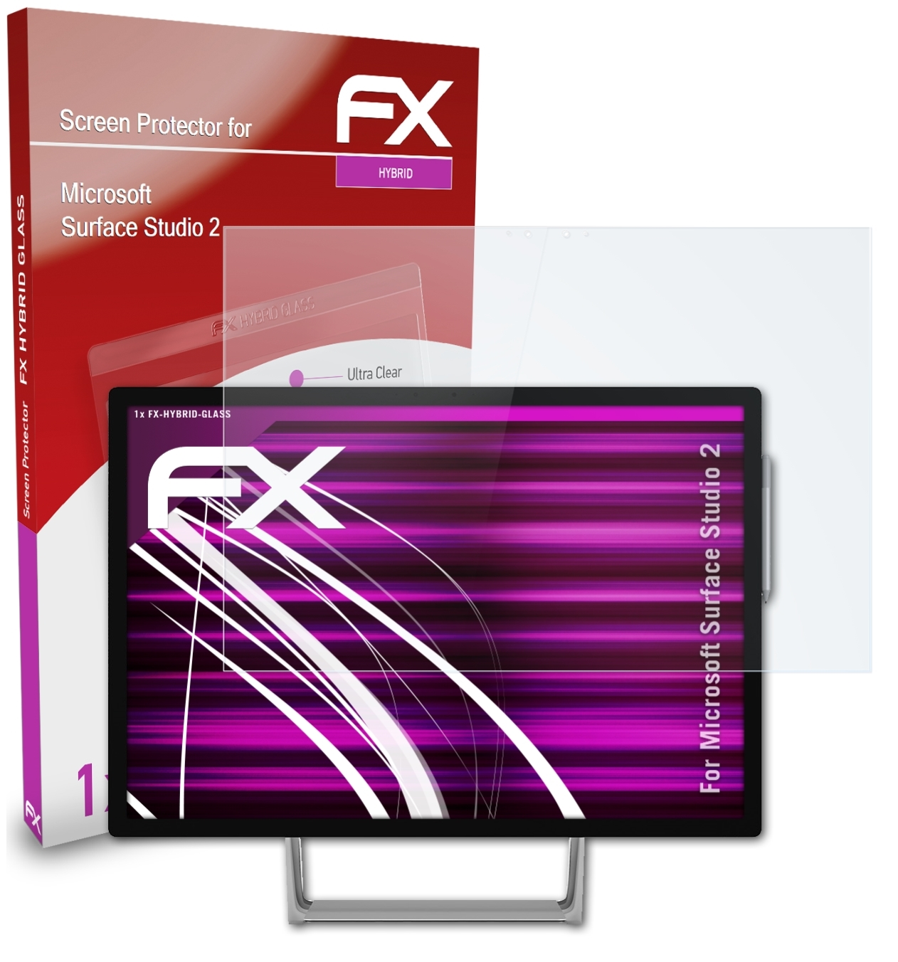 Surface 2) ATFOLIX FX-Hybrid-Glass Microsoft Schutzglas(für Studio