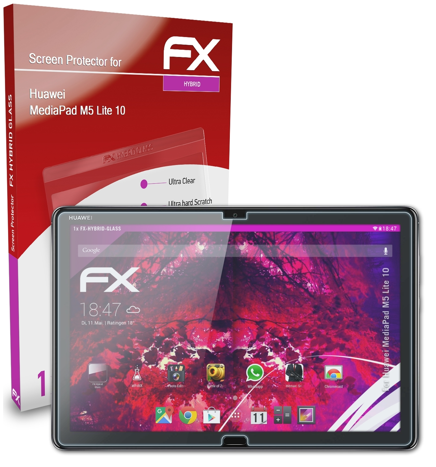 ATFOLIX Huawei FX-Hybrid-Glass Lite Schutzglas(für M5 10) MediaPad