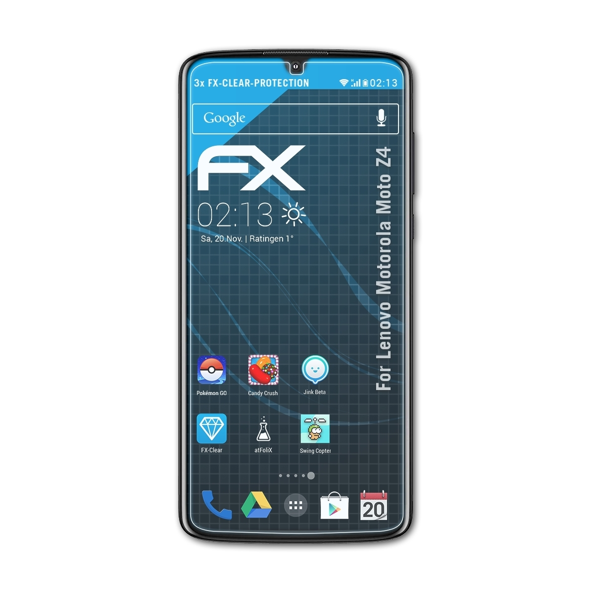 3x FX-Clear Z4) Displayschutz(für Lenovo Motorola Moto ATFOLIX