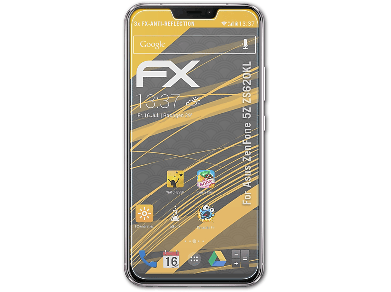ATFOLIX 3x FX-Antireflex Displayschutz(für Asus ZenFone 5Z (ZS620KL))