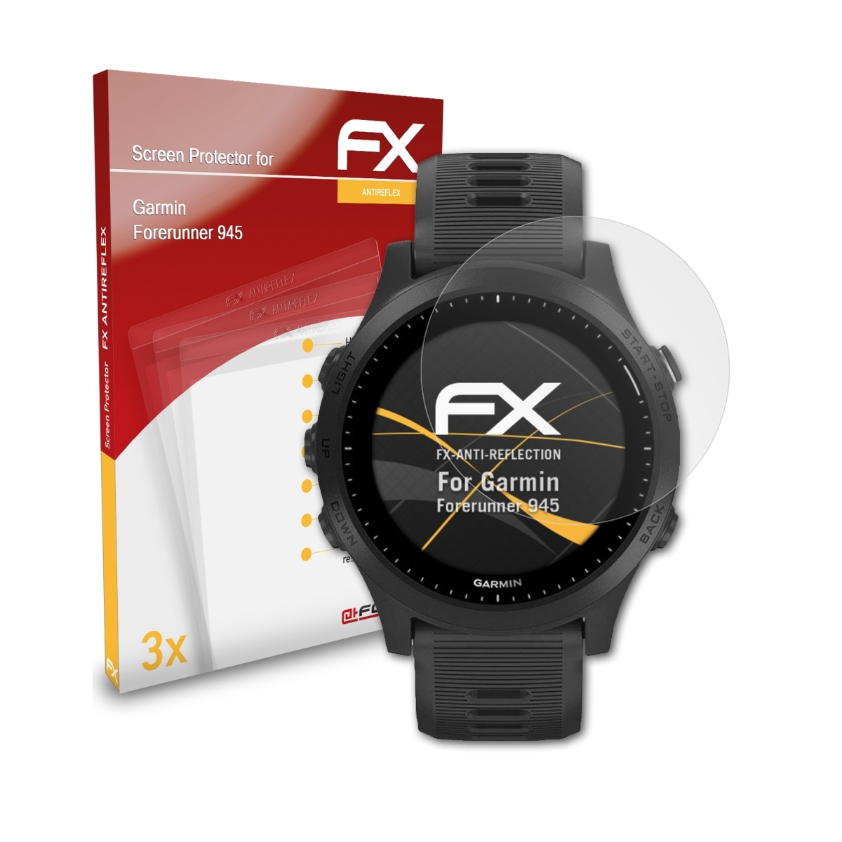 ATFOLIX 3x FX-Antireflex Displayschutz(für Forerunner Garmin 945)