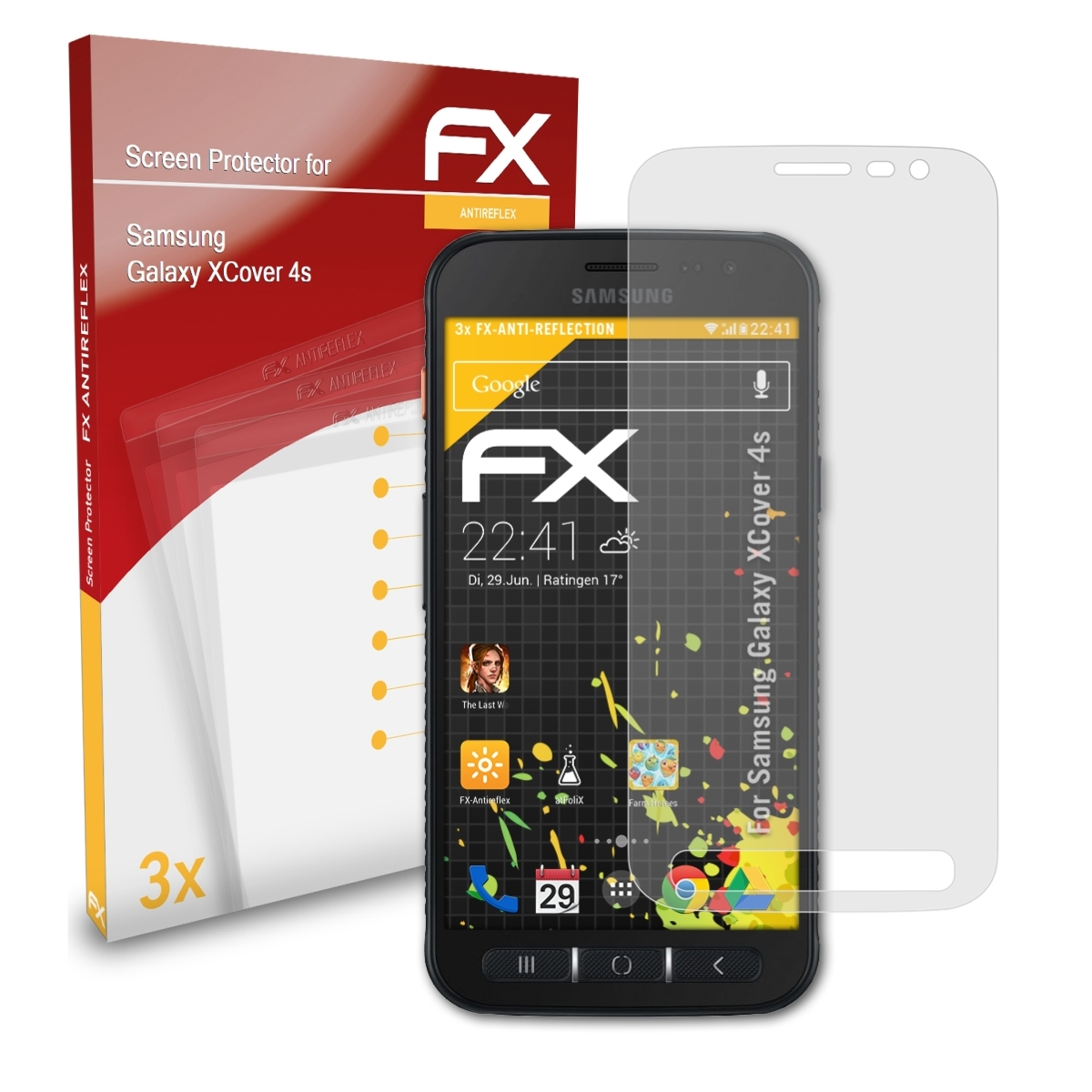 Samsung 4s) Galaxy Displayschutz(für FX-Antireflex XCover 3x ATFOLIX