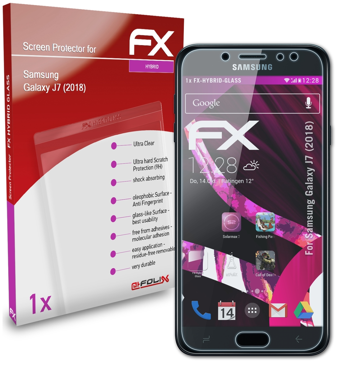 FX-Hybrid-Glass Schutzglas(für J7 (2018)) ATFOLIX Galaxy Samsung