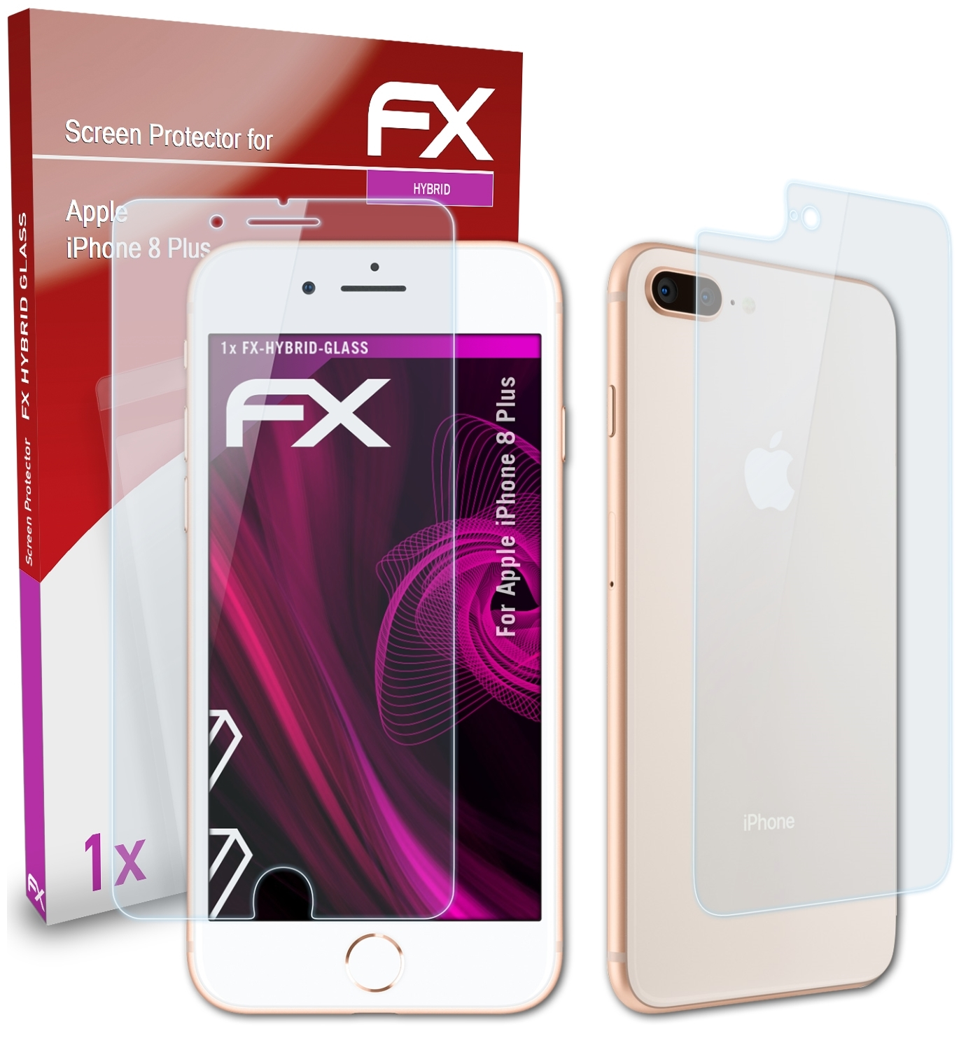 FX-Hybrid-Glass 8 ATFOLIX Plus) Schutzglas(für Apple iPhone