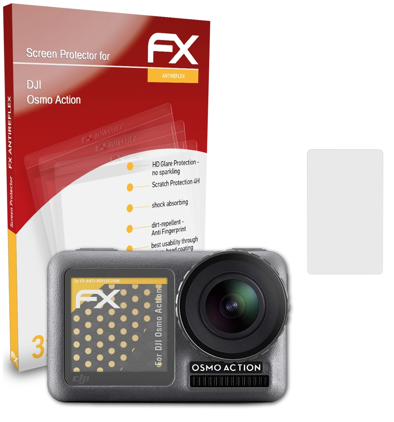 DJI ATFOLIX Osmo Action) FX-Antireflex 3x Displayschutz(für