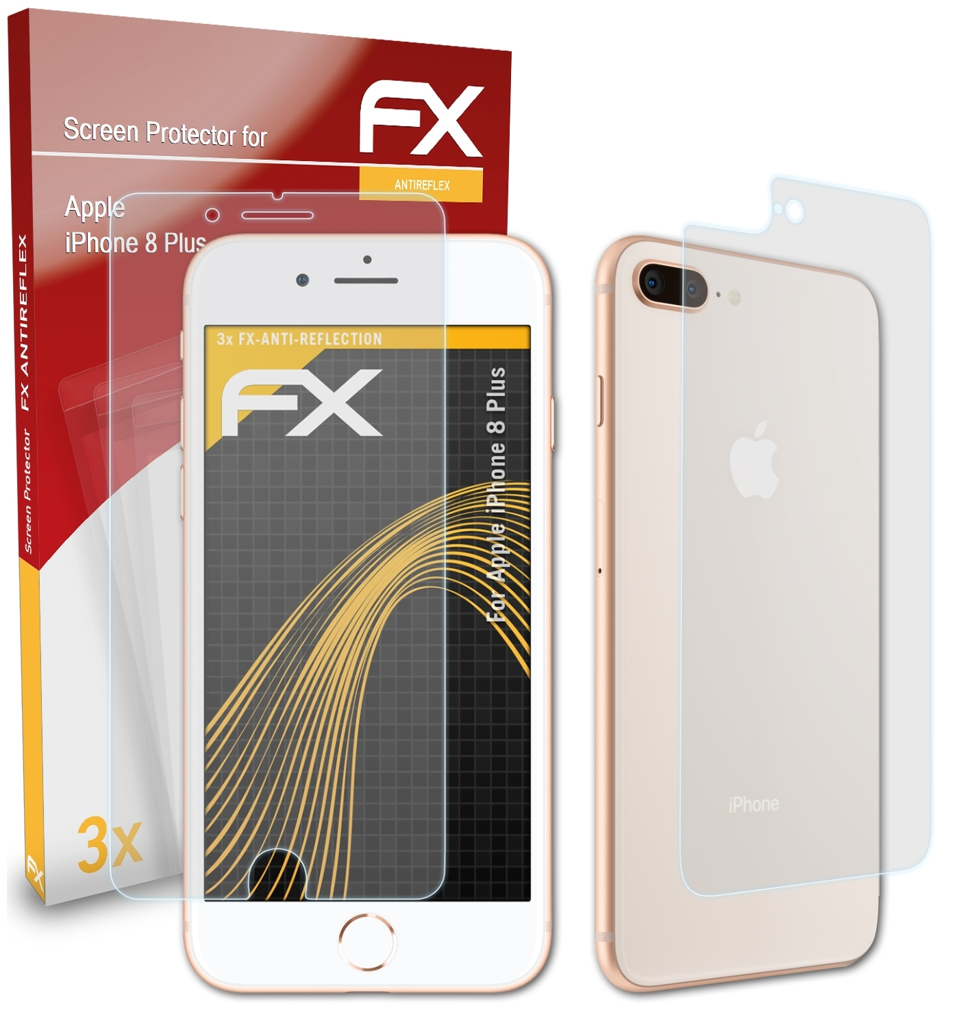 Plus) Apple 8 Displayschutz(für ATFOLIX FX-Antireflex iPhone 3x