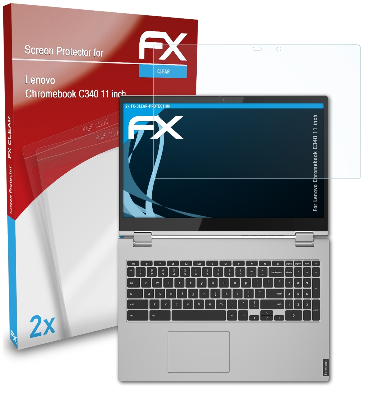 ATFOLIX 2x FX-Clear Chromebook Lenovo inch)) Displayschutz(für (11 C340