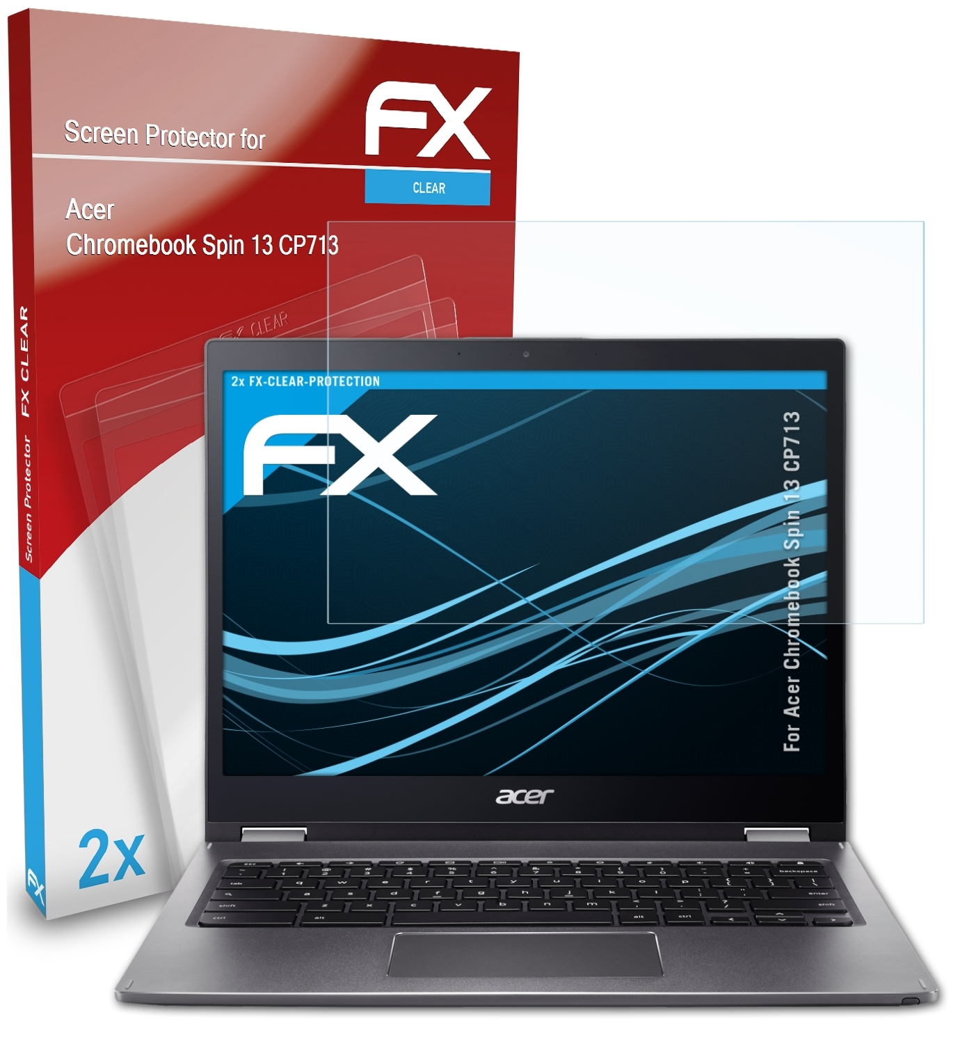Displayschutz(für 2x Chromebook Acer FX-Clear Spin ATFOLIX (CP713)) 13