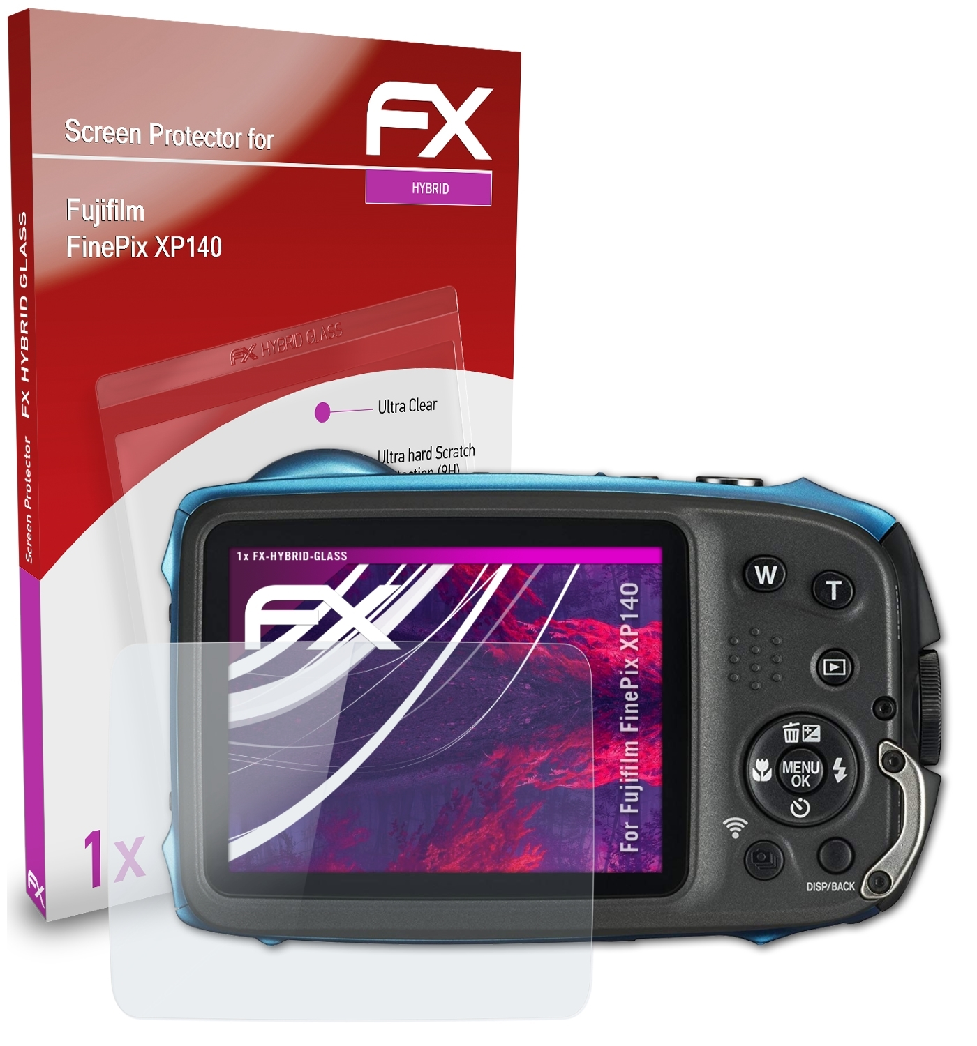 ATFOLIX FX-Hybrid-Glass Schutzglas(für Fujifilm XP140) FinePix