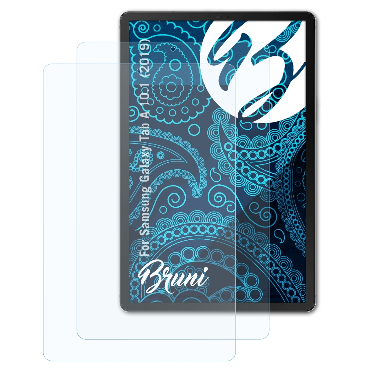 BRUNI 2x Basics-Clear Schutzfolie(für Samsung 10.1 Galaxy A Tab (2019))