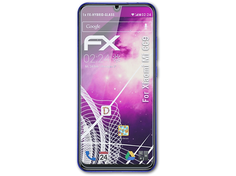 Xiaomi ATFOLIX FX-Hybrid-Glass Mi CC9) Schutzglas(für