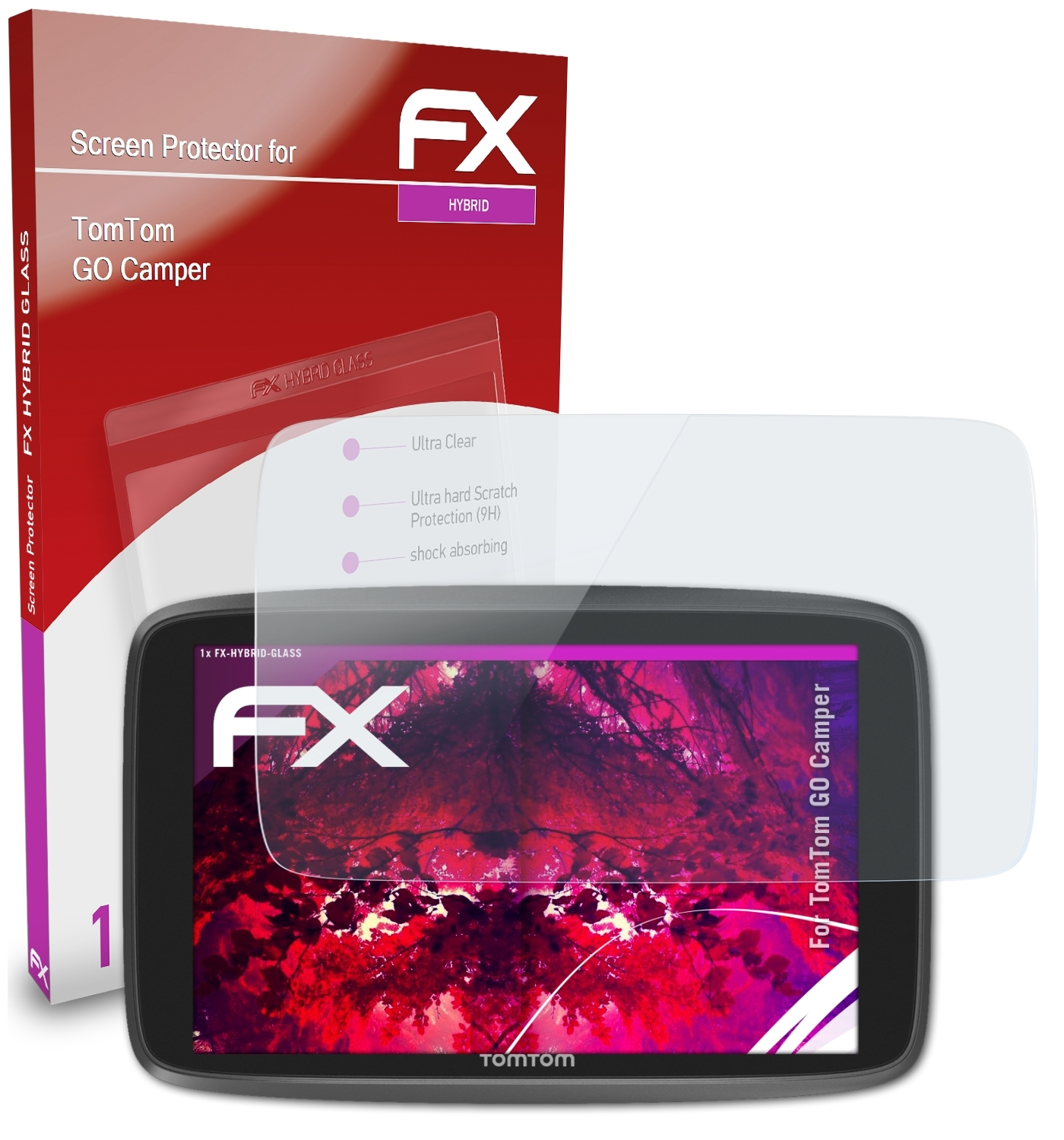 ATFOLIX FX-Hybrid-Glass GO TomTom Camper) Schutzglas(für