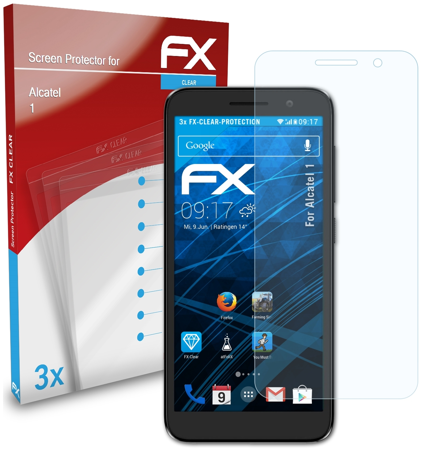 ATFOLIX 3x FX-Clear Displayschutz(für 1) Alcatel