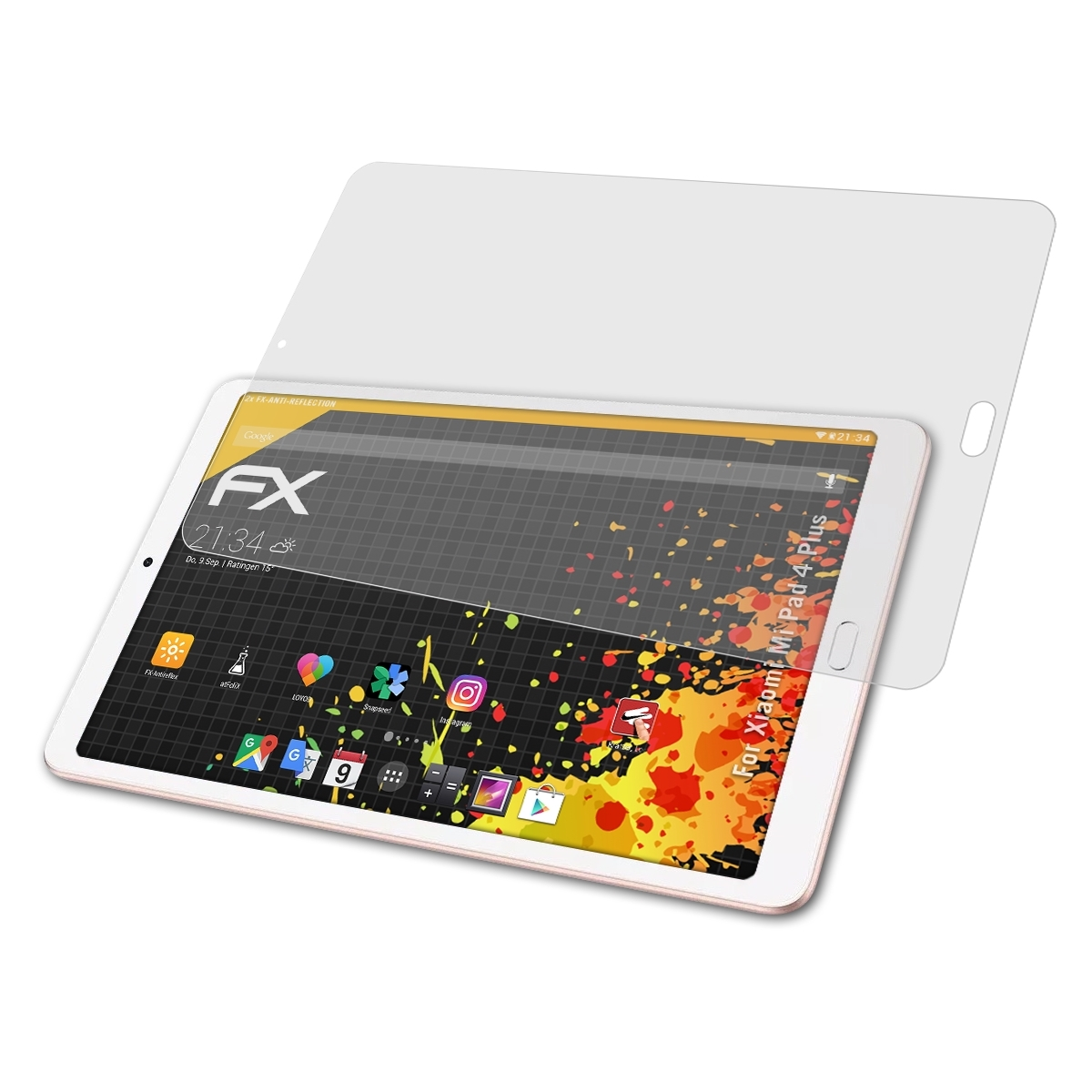 4 ATFOLIX Displayschutz(für Mi FX-Antireflex Pad Xiaomi Plus) 2x