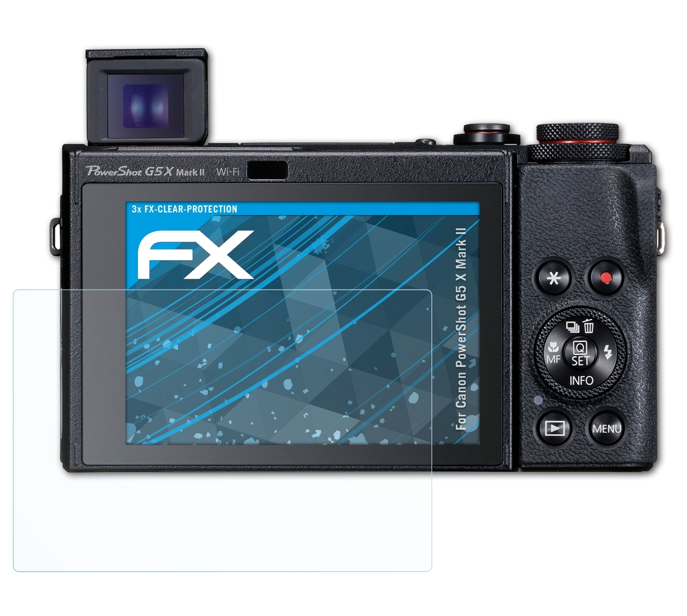 ATFOLIX Mark Canon G5 PowerShot 3x II) X Displayschutz(für FX-Clear