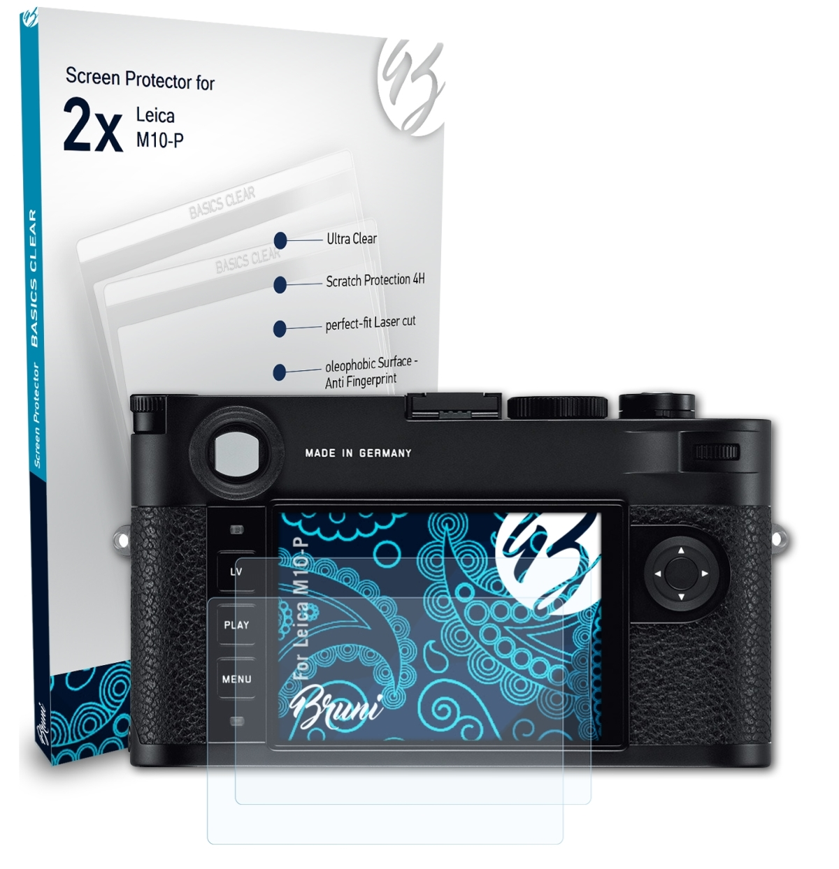 BRUNI 2x Basics-Clear M10-P) Leica Schutzfolie(für