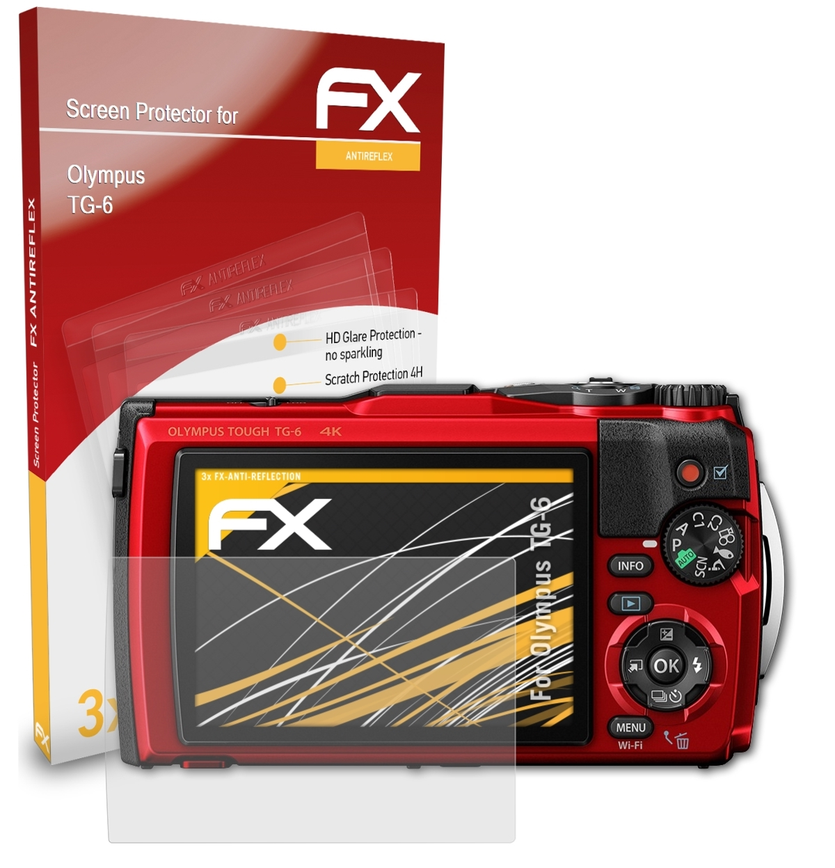 ATFOLIX 3x Displayschutz(für FX-Antireflex Olympus TG-6)