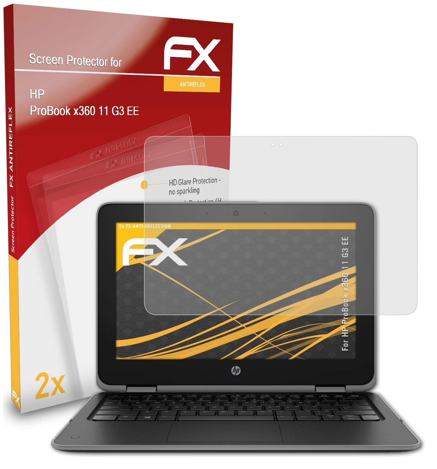 ATFOLIX 2x FX-Antireflex Displayschutz(für HP G3 ProBook x360 EE) 11