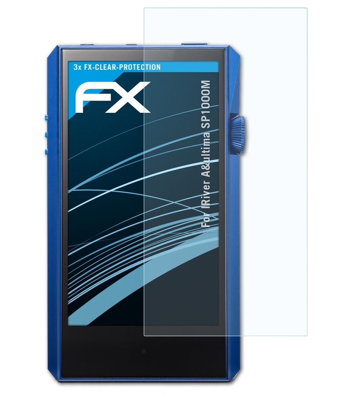 3x FX-Clear ATFOLIX SP1000M) A&ultima IRiver Displayschutz(für