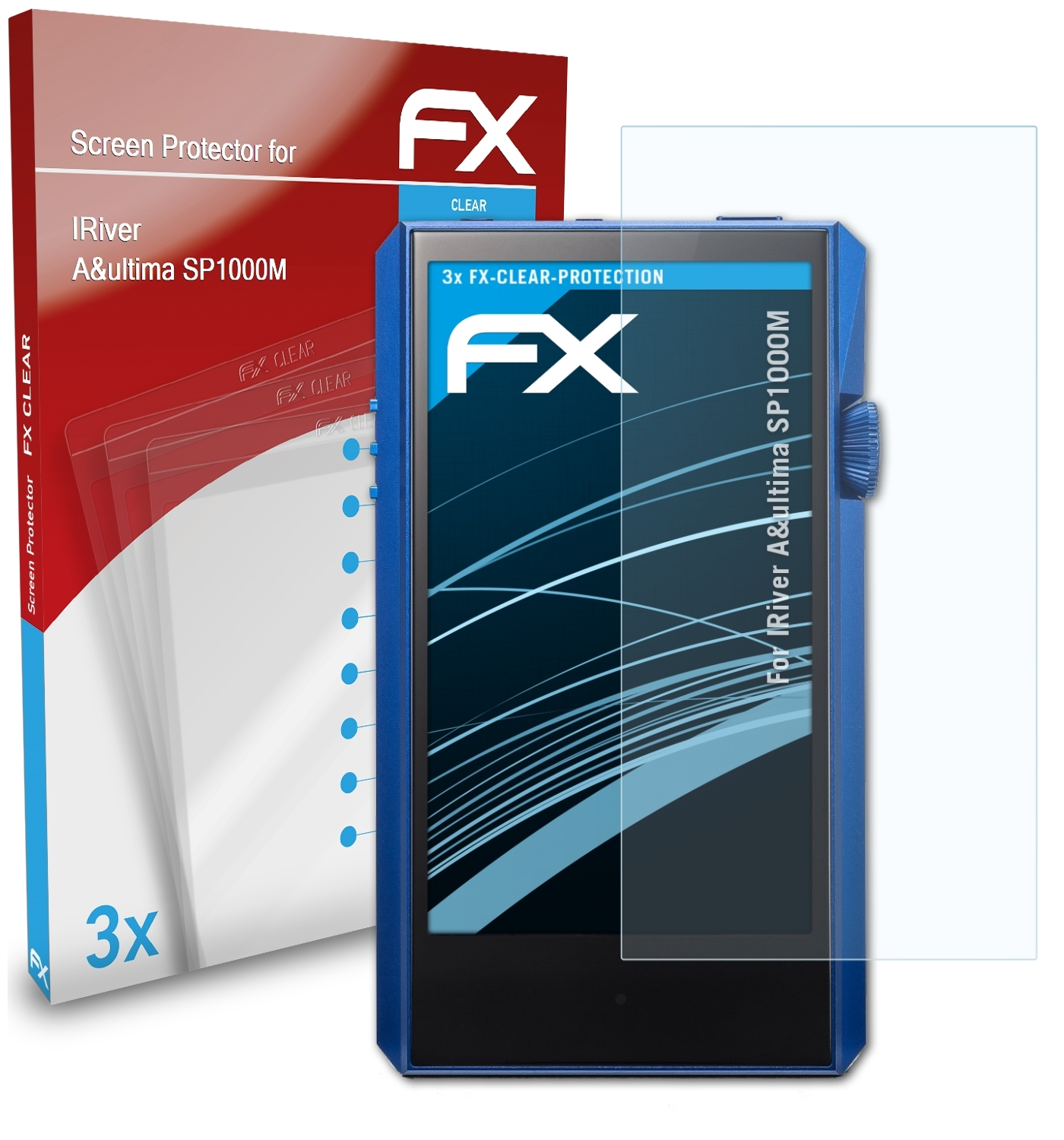 ATFOLIX 3x FX-Clear Displayschutz(für SP1000M) A&ultima IRiver