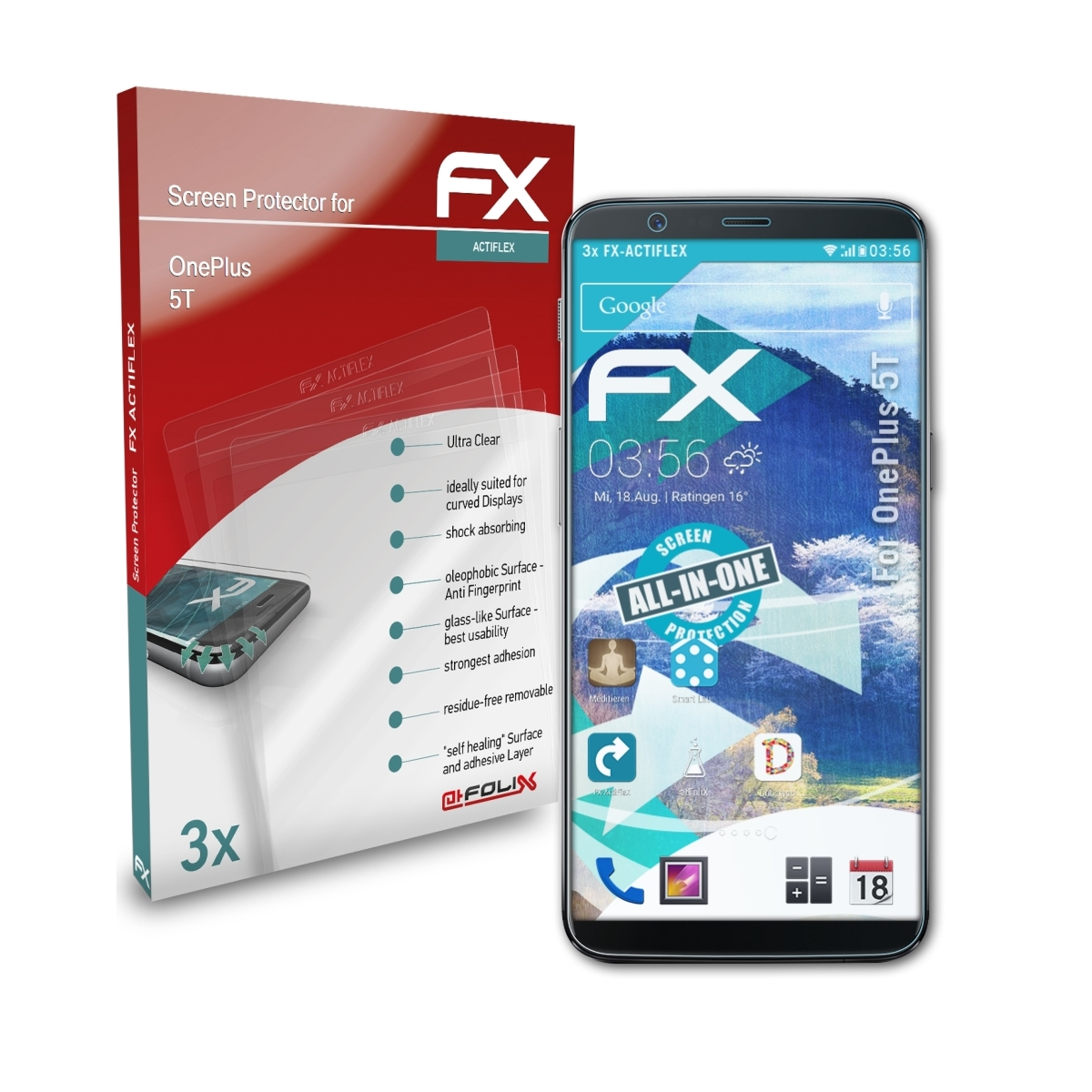 FX-ActiFleX 5T) ATFOLIX Displayschutz(für 3x OnePlus