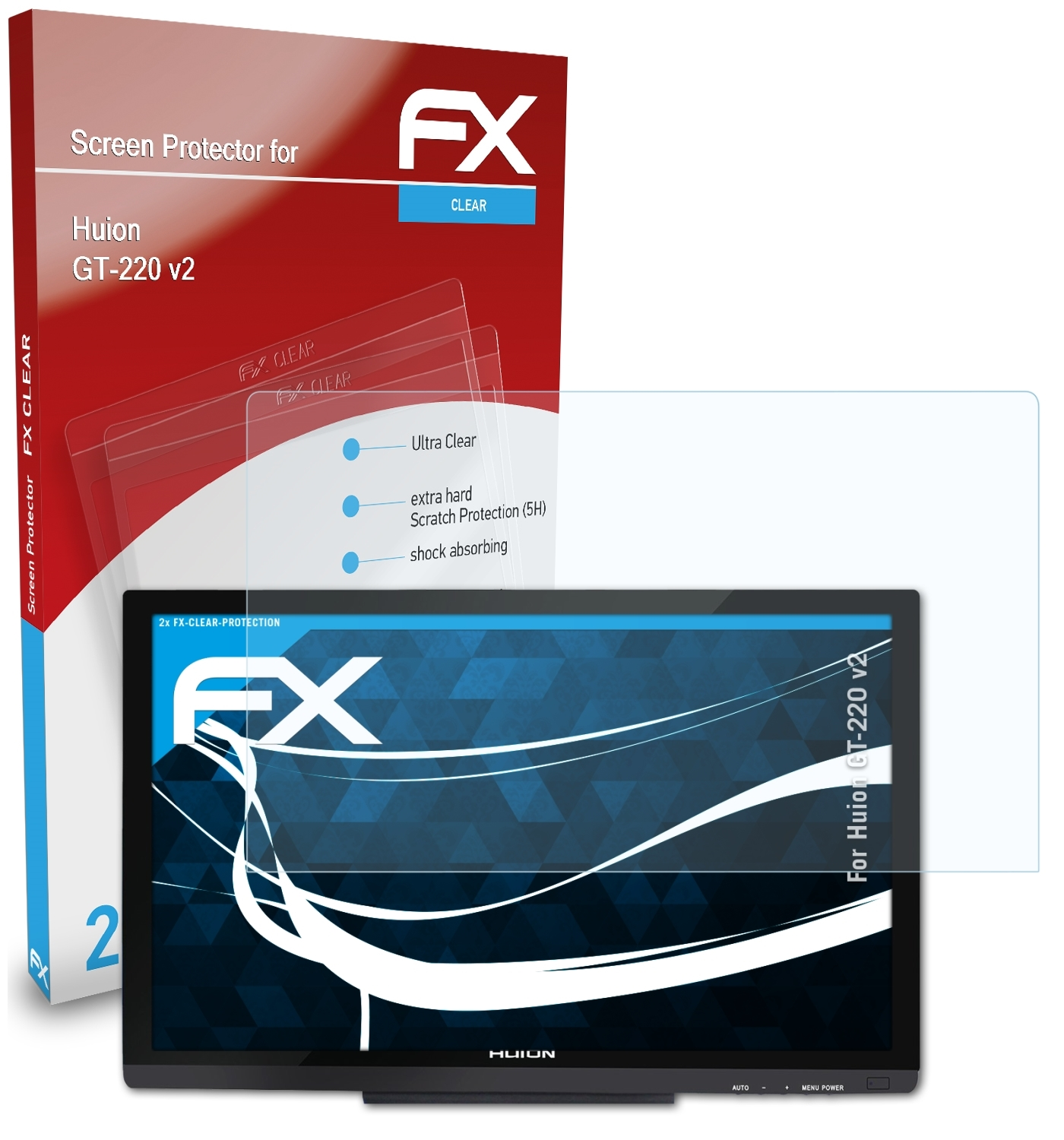 FX-Clear ATFOLIX 2x Displayschutz(für Huion GT-220 v2)