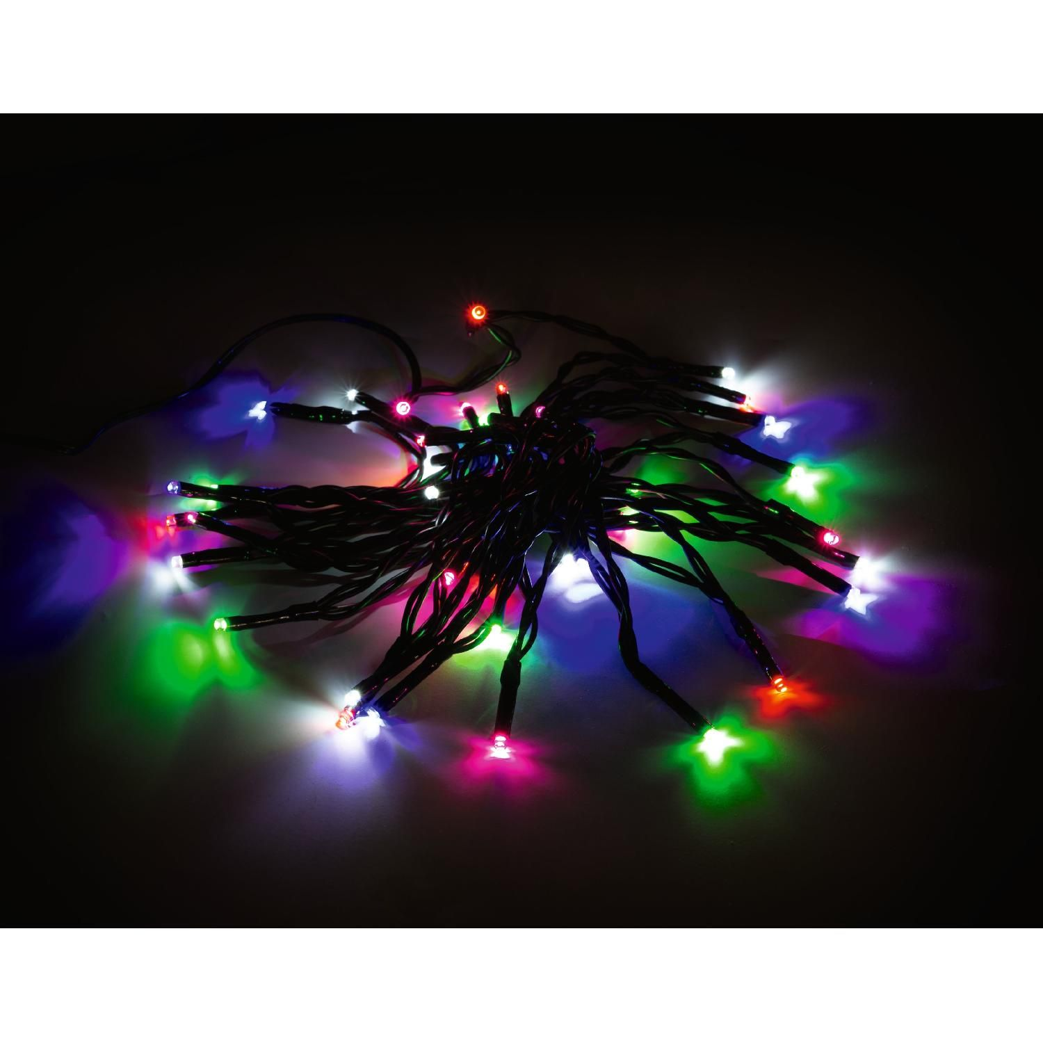NORDIC HOME LED Lichterkette Lichterkette, RGB mit schwarz Batteriebetrieb