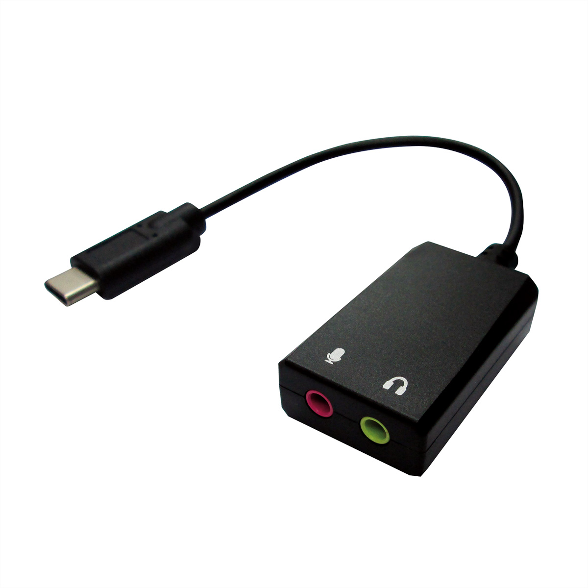 VALUE Adapter Typ Adapter, schwarz ST/BU Audio, - 3,5mm C USB-Audio USB 2x