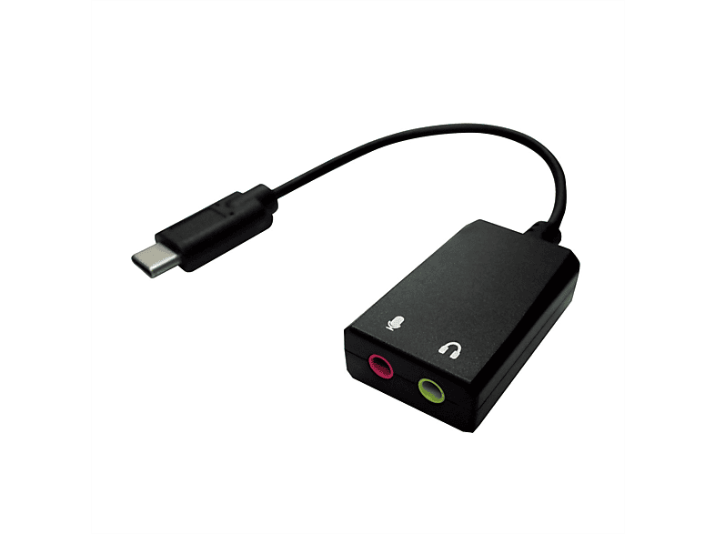 VALUE Adapter USB Typ C Adapter, ST/BU Audio, 3,5mm USB-Audio 2x - schwarz