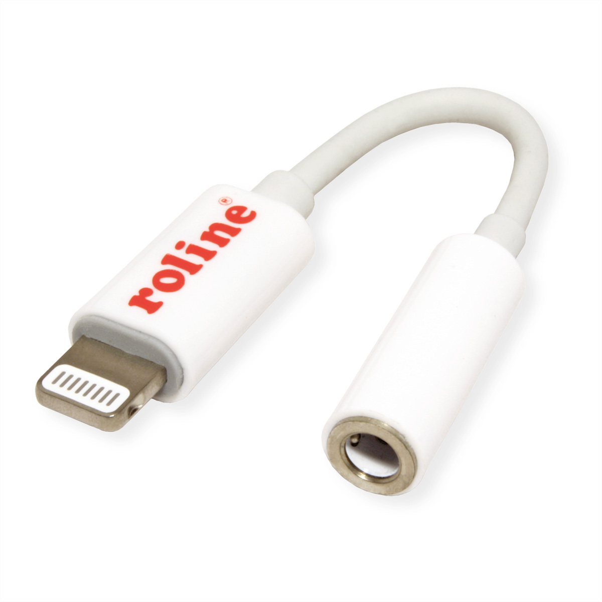 ROLINE Adapter Lightning Audio - Adapter, weiß USB-Audio 3,5mm