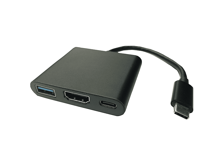 VALUE Display Adapter USB Typ Typ - Adapter, 3.2 A + USB-HDMI schwarz + 1 PD USB C HDMI Gen C