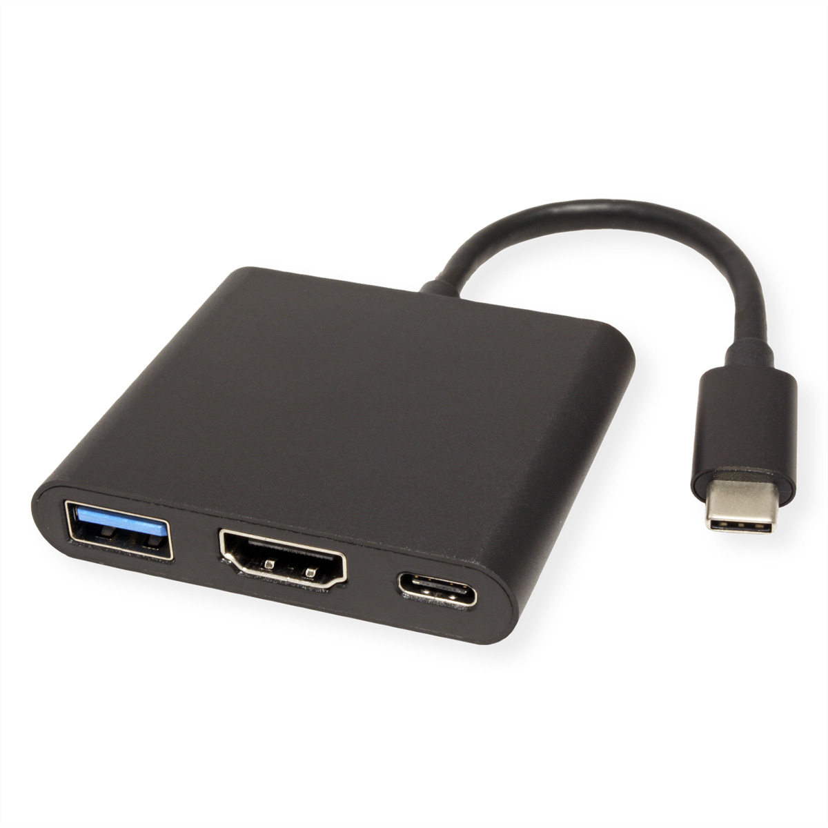 VALUE Display Adapter USB Typ Typ - Adapter, 3.2 A + USB-HDMI schwarz + 1 PD USB C HDMI Gen C