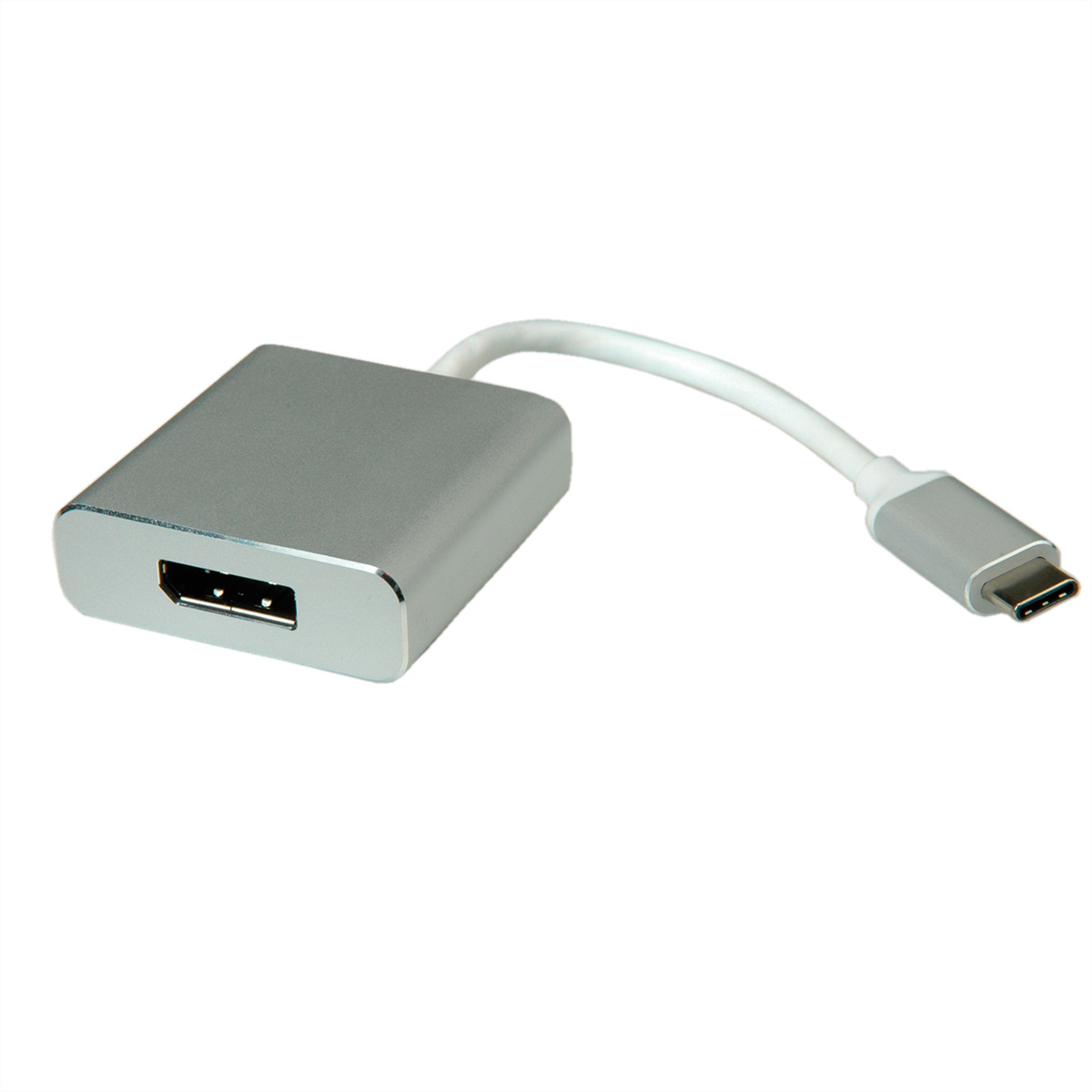 ROLINE USB Typ Adapter USB-DisplayPort DisplayPort - Display C v1.2, silberfarben Adapter, ST/BU