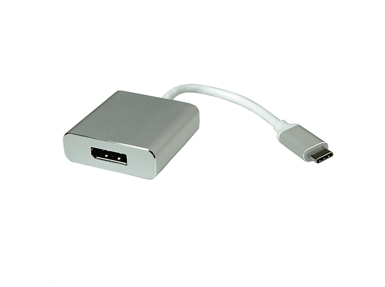 ROLINE Display C USB-DisplayPort ST/BU Adapter, Adapter USB Typ silberfarben v1.2, DisplayPort 