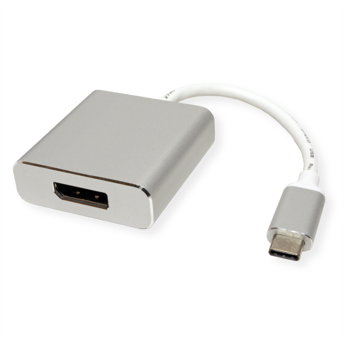 ROLINE USB Typ Adapter USB-DisplayPort DisplayPort - Display C v1.2, silberfarben Adapter, ST/BU