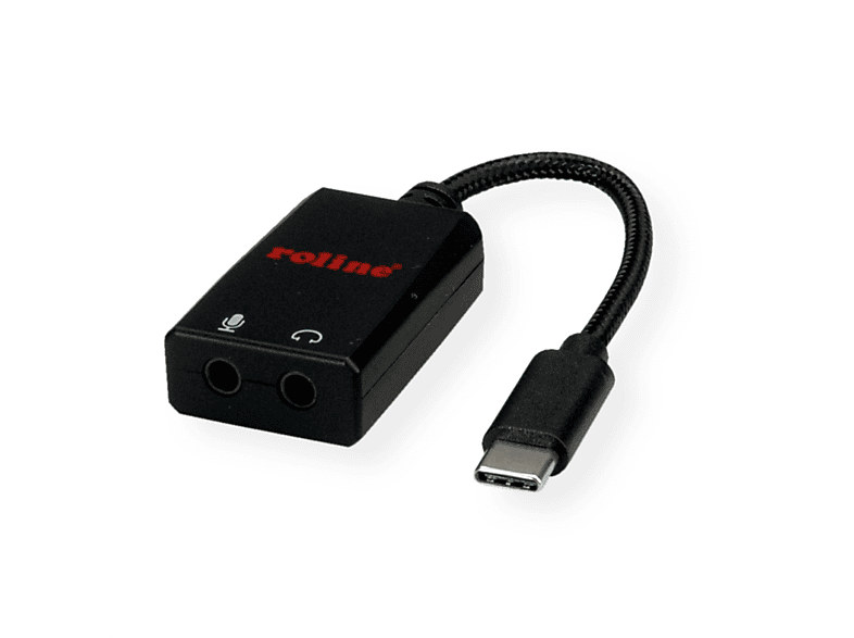 ROLINE Adapter USB Typ C 2x 3,5mm Audio, ST/BU USBAudio Adapter